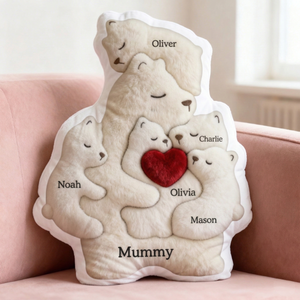 Nurturing Bear Mom Custom Shape Pillow - Personalized Gifts For Mom 01qhtn270226 - Pillow - GoDuckee