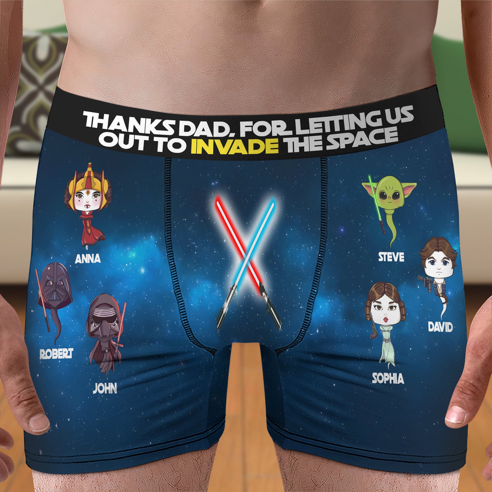 Thanks, Dad, For Letting Us Out To Invade The Space, Men Boxer Briefs, Gifts For Dad, 01TOPO071223HA - Boxer Briefs - GoDuckee