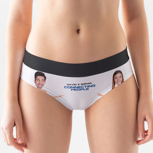 Custom Face Couple, Personalised Funny Boxer, Valentine's Day Gift for Wife or Husband - Boxer Briefs - GoDuckee
