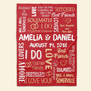 Husband & Wife, Couple Gift, Personalized Blanket, Marriage Couple Blanket 05HUHN291223 - Blanket - GoDuckee