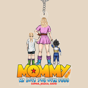 Personalized Gifts For Mommy Keychain We Love You Over 9000 03QHQN150324HH - Keychains - GoDuckee