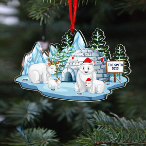 Polar Bear Family, Personalized Acrylic Ornament, 04TOPU091023 - Ornament - GoDuckee