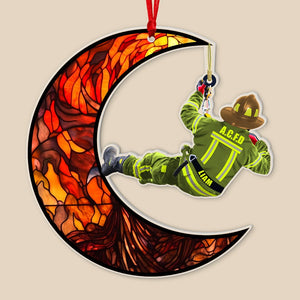 Firefighter Rescuing-Personalized Ornament - Acrylic Custom Shape Ornament- Gift For Firefighter - Ornament - GoDuckee