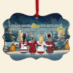 Friends, The Ones That Stay Are The Ones That Glow, Personalized Ornament, Friendship Christmas Gift - Ornament - GoDuckee