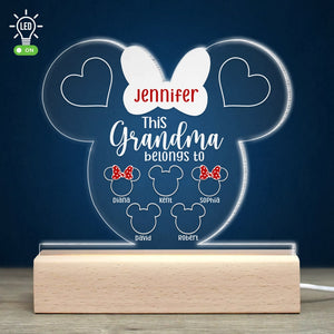 Grandmother, This Grandma Belongs To, Personalized Led light, Gift For Grandmother, 04QNQN240223 - Led Night Light - GoDuckee