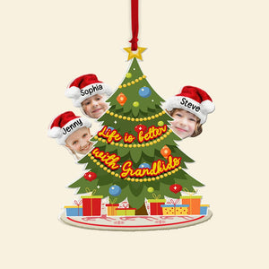 Custom Grandkids Photo, Personalized Ornament, Christmas Tree, Christmas Gifts For Grandparents, 02PGPO070923 - Ornament - GoDuckee
