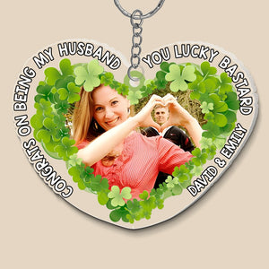 Congrats On Being My Husband-Custom Photo Keychain- Couple Gift- Couple Keychain - Keychains - GoDuckee