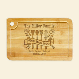 Home Sweet Home- Personalized Engraved Cutting Board-Gift For Family - Home Decor - GoDuckee