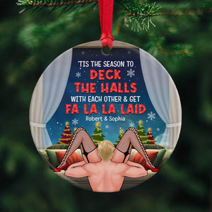 Tis The Season To Deck The Halls- Personalized Ornament - Ceramic Circle Ornament-Gift For Him/ Gift For Her- Christmas Gift- Couple Ornament - Ornament - GoDuckee