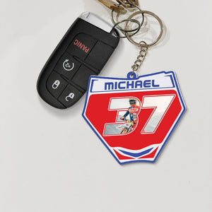 Motocross Racing - Custom Photo Keychain- Gift For Motocross Lover - Keychains - GoDuckee