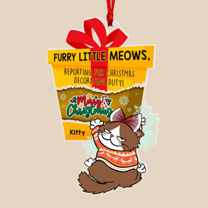 Merry Christmas-Personalized Acrylic Custom Shape Ornament-Gift For Cat Lover- Christmas Gift - Ornament - GoDuckee