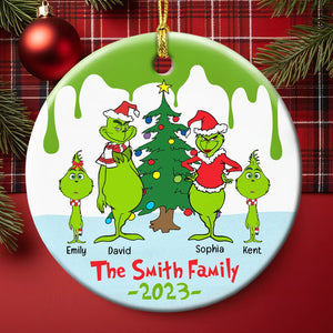 Family-Personalized Ceramic Circle Ornament-Gift For Family- Christmas Gift-02htqn181023 - Ornament - GoDuckee