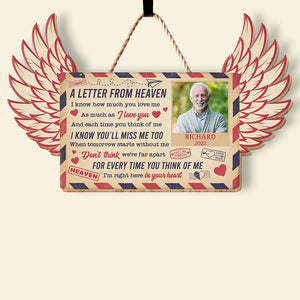 A Letter From Heaven I'm Right Here In Your Heart- Personalized Wood Sign- Heaven Gift - Wood Sign - GoDuckee