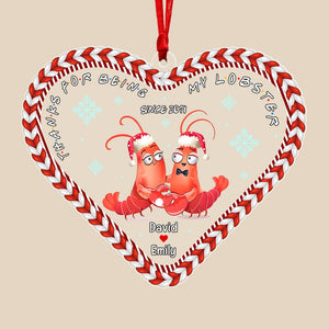 Thanks For Being My Lobster-Personalized Acrylic Ornament- Gift For Him/ Gift For Her- Christmas Gift- Lobster Couple Ornament - Ornament - GoDuckee