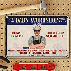 Daddy's Workshop Personalized Metal Sign, Gift For Dad, Father's Day Gift - Metal Wall Art - GoDuckee