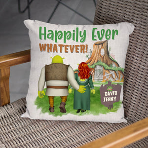Happily Ever Whatever Personalized Square Pillow CC-02QHTN060723HH, Couple Gift - Pillow - GoDuckee