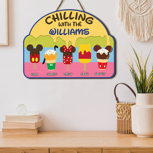 Personalized Gifts For Ice Cream family Wood Sign 03napu040724 - Wood Sign - GoDuckee