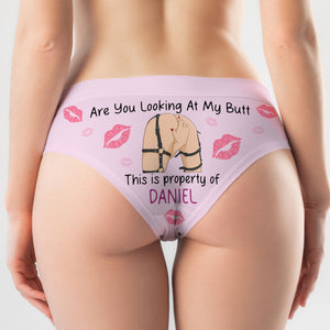 Personalized Gifts For Women Briefs Looking At My Butt - Boxers & Briefs - GoDuckee