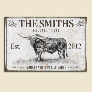 Family Farm & Cattle Ranch Personalized Metal Wall Art- Gifts For Family- Farm Family Metal Sign - Metal Wall Art - GoDuckee