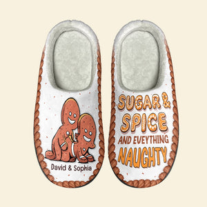 Everything Naughty-Personalized Home Slippers-Couple Gift-Gift For Christmas - Shoes - GoDuckee