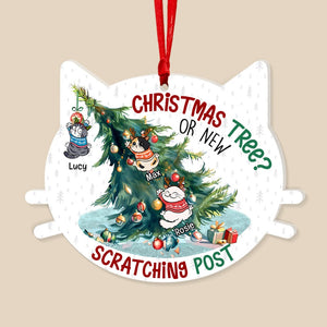 Christmas Tree Or New Scratching Post-Personalized Ornament-Gift For Cat Lover- Christmas Gift - Ornament - GoDuckee