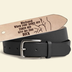 Personalized Gifts For Couple Secret Message Men's Belt Taken Off - Belts - GoDuckee