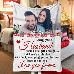 Love You Forever-Custom Photo Blanket-Gift For Wife/ Gift For Husband- Couple Blanket - Blanket - GoDuckee