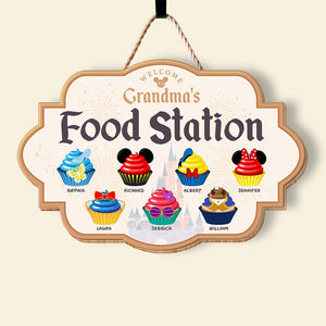 Welcome Grandma's Food Station- Personalized Wood Art TZ-SDXN-01qhqn041123qnpa - Wood Sign - GoDuckee
