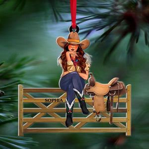 Cowgirl-Personalized Ornament - Acrylic Custom Shape Ornament-Gift For Cowgirl Horse Lover-Cowgirl Ornament - Ornament - GoDuckee
