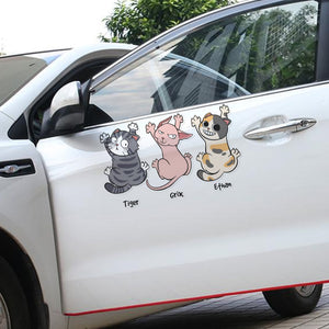 Personalized Gifts For Cat Lovers Car Decal, Funny Cat Hanging Climbing 03qhtn080724 - Decal Sticker - GoDuckee