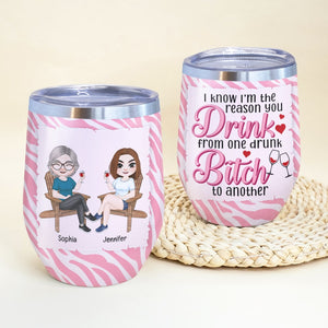 Funny Drunker Personalized Wine Tumbler Gift For Mom - Wine Tumbler - GoDuckee