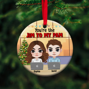 You're The Jim To My Pam, Personalized Office Couple Ornament, 02NATN270923HH, Christmas Gift For Couple - Ornament - GoDuckee