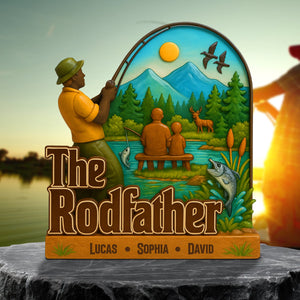 Fishing Lovers Plaque Personalized Gifts For Dad 01natn210425 - Shaped Plaques - GoDuckee