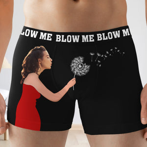 Blow Me, Funny Custom Photo Men Boxer Briefs, Gift For Him, Husband Boxer, Funny Gifts - Boxer Briefs - GoDuckee