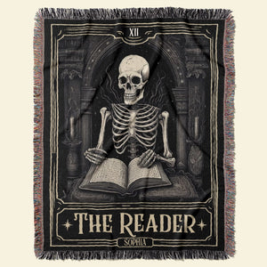 The Reader, Personalized Woven Blanket, Halloween Gifts For Book Lovers, 01HUPO230923 - Blanket - GoDuckee