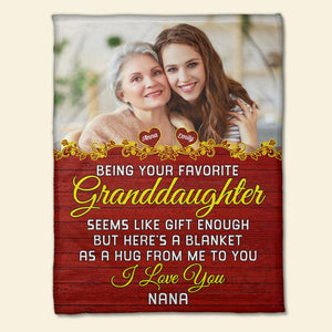 Here's A Blanket As A Hug From Me To You- Custom Photo Blanket- Gift For Family- Family Blanket - Blanket - GoDuckee