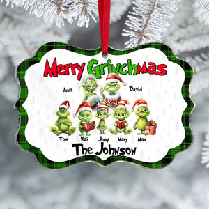 Merry Christmas, Green Monster Family, Personalized Acrylic Ornament, 01HTTN280923 - Ornament - GoDuckee