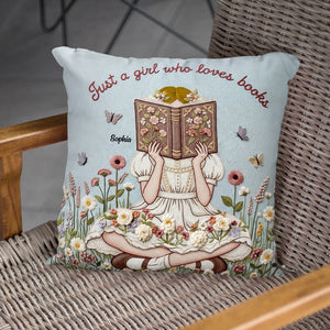 Reading Girl Pillow - Personalized Gifts For Book Lovers 01natn130625 - Pillow - GoDuckee