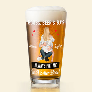 Personalized Gifts For Couple Beer Glass 03nadc170724 Naughty Couple Together - Beer Glasses - GoDuckee