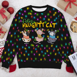 Naughty Cat- Personalized 3D Knitted Ugly Sweater- Gift For Cat Lover- Christmas Gift - AOP Products - GoDuckee