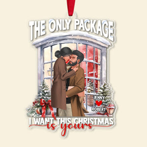 Couple, I Want This Christmas Is Yours, Personalized Ornament, Christmas Gifts For Couple - Ornament - GoDuckee