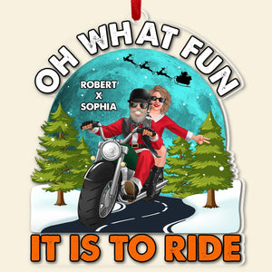 Couple, What fun it is to ride, Personalzied Ornament, Christmas Gifts For Couple, 03TOPO241123 - Ornament - GoDuckee