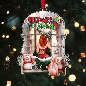 Help Me, I'm ... Feeling, Naughty Couple, Personalized 04HTPU201023HH Ornament, Gift For Christmas - Ornament - GoDuckee