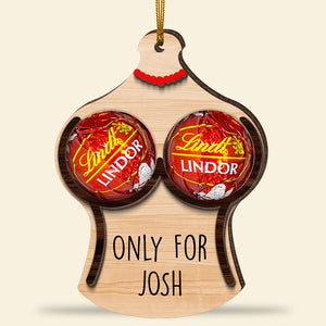 Couple Chocolate Holder-Personalized Wood Ornament-Christmas Gift For Couple- Funny Couple Ornament - Ornament - GoDuckee