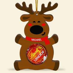 Kids Christmas Chocolate Holder-Personalized Wood Ornament- Gift For Kids- Christmas Ornament - Ornament - GoDuckee