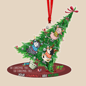 Your Ornaments Are History-Personalized Acrylic Ornament- Gift For Cat Lover-Christmas Gift- Cat Lover Ornament - Ornament - GoDuckee