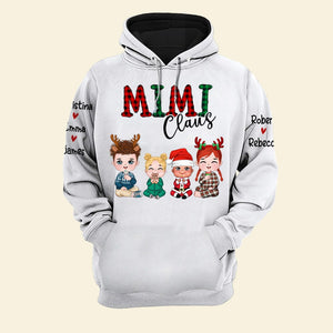 Mimi Claus, Personalized Family Shirt, Cute Grandkids, Christmas Gift For Grandma, Grandma Shirt - AOP Products - GoDuckee