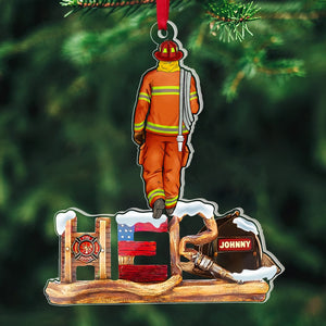 Firefighter - The Hero, Personalized Acrylic Custom Shape Ornament, Christmas Gift For Firefighter - Ornament - GoDuckee