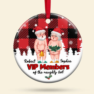 Couple, Vip Member Of The Naughty List, Personalized Ornament, Christmas Gifts For Couple - Ornament - GoDuckee