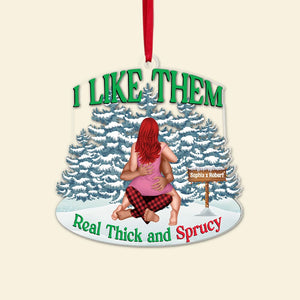 Couple, I Like Them Real Thick, Personalized Ornament, Christmas Gifts For Couple - Ornament - GoDuckee